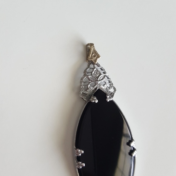 Black Onyx Large Necklace Pendant - Picture 3 of 4