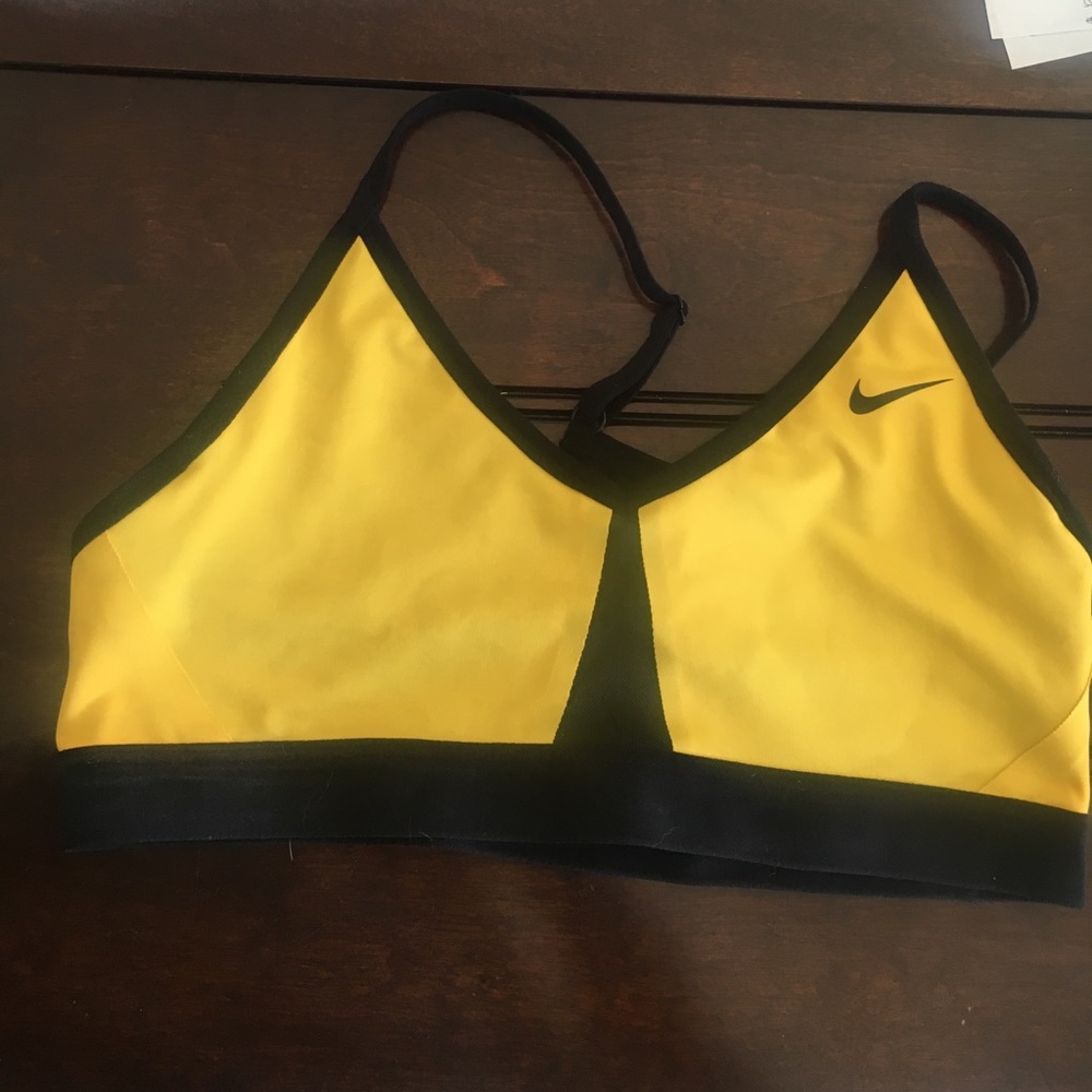 Nike black and yellow sports bra (go Steelers)