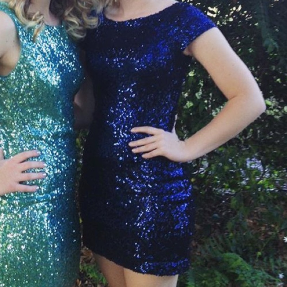 (Sequined) Navy Dress