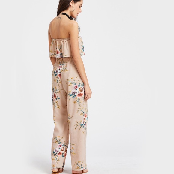 Last ✨New Anna Nude 2 PC Floral Pant Set - Picture 3 of 8