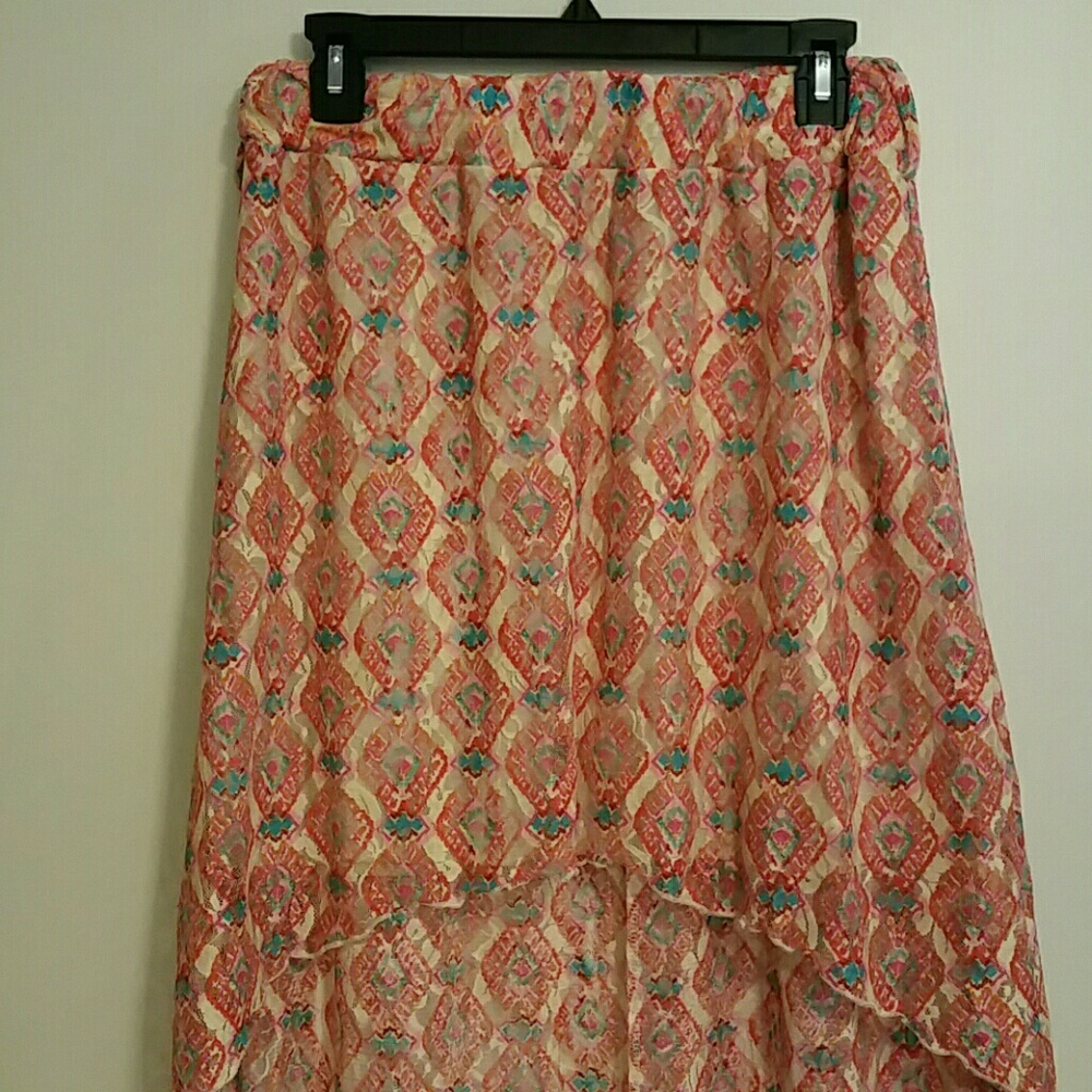 Multicolored High-low Skirt