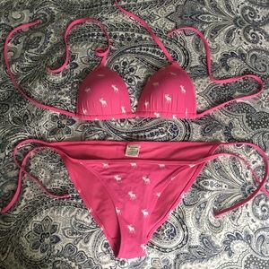 Pink Abercrombie moose logo push up bikini 💗🦌