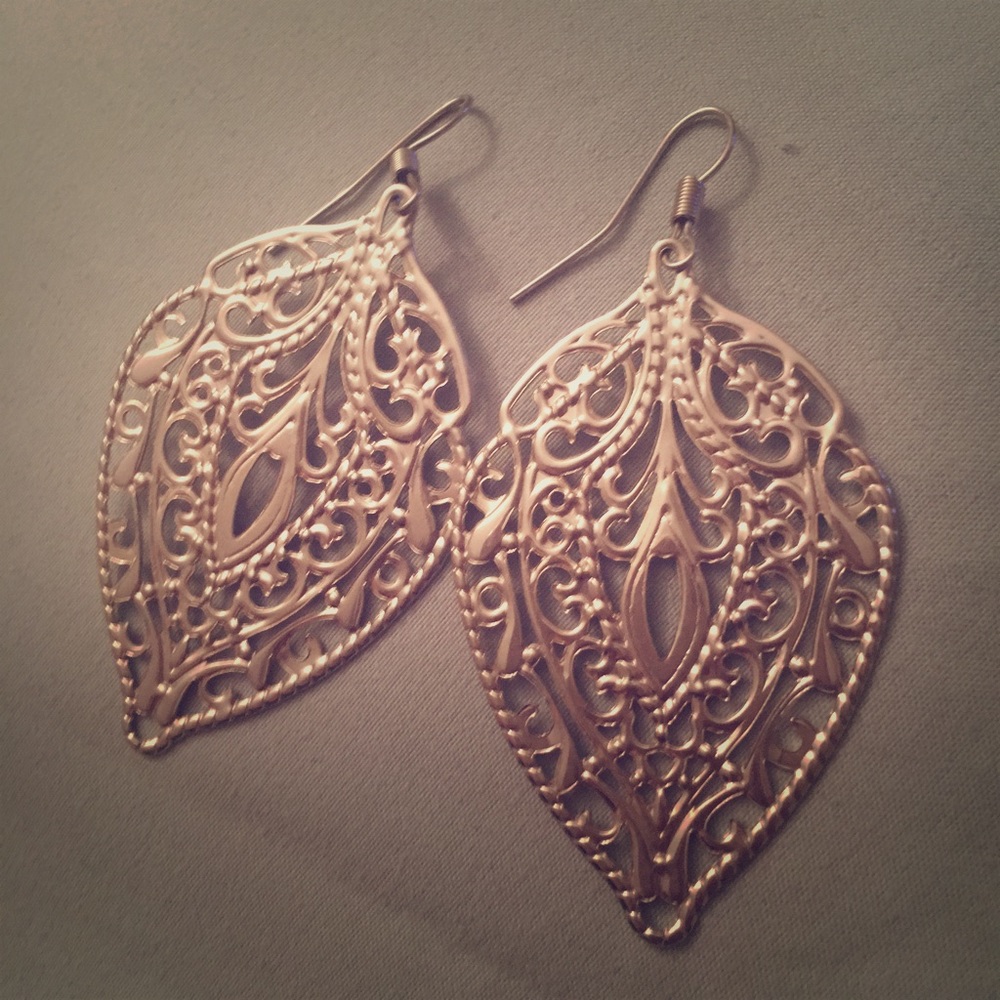 Silver platter earrings