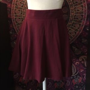 Burgundy Circle Skirt