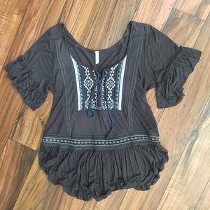 Free People Lace Up Shirt