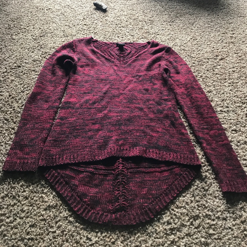 Maroon and black sweater