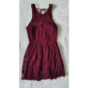Hollister Maroon Lace Dress