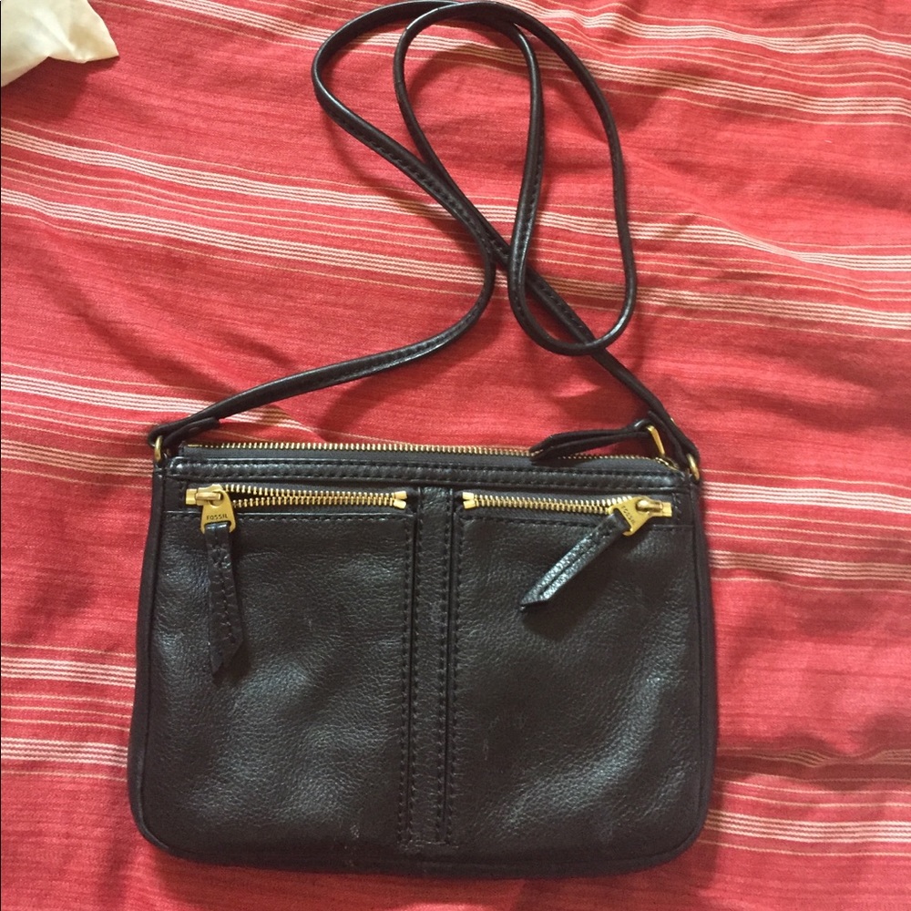 Fossil black crossbody