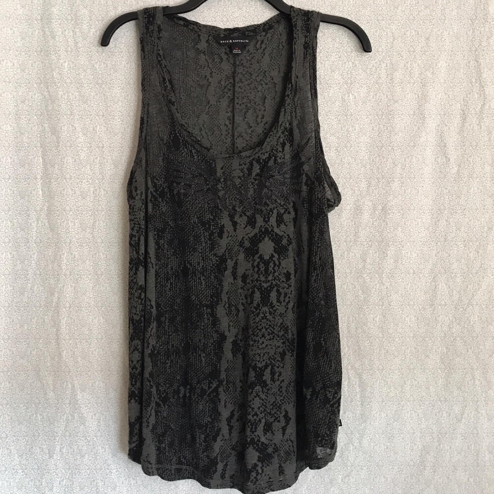 💘SOLD💘 | Rock & Republic | Snakeskin Burnout Top