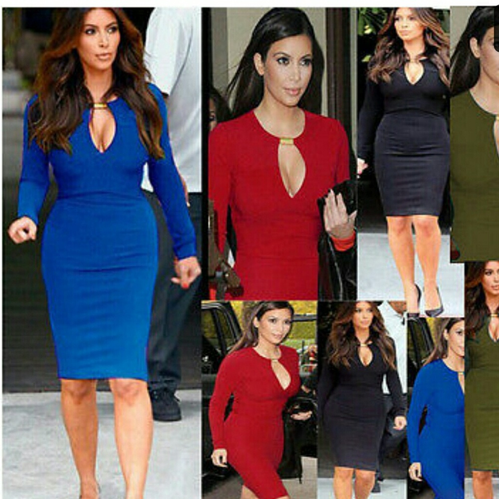 Kardashian Kollection Black Keyhole Dress