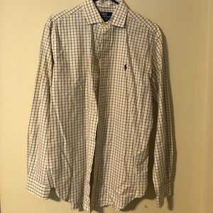 Blue, white and yellow Polo checkered button down