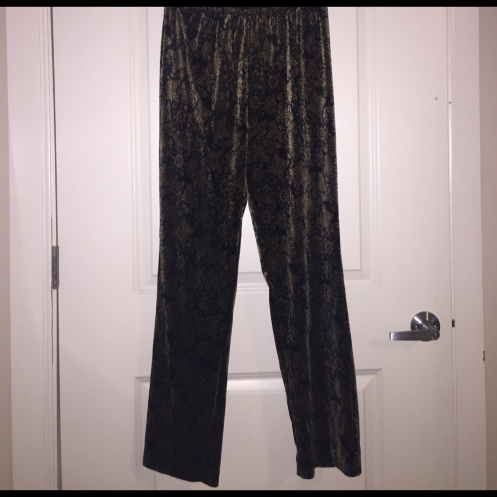 Beautiful Gold and Black Velvet Pants
