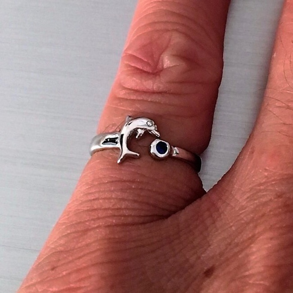 Sterling Silver Dolphin Toe Ring, Silver Ring, Fi… - image 6