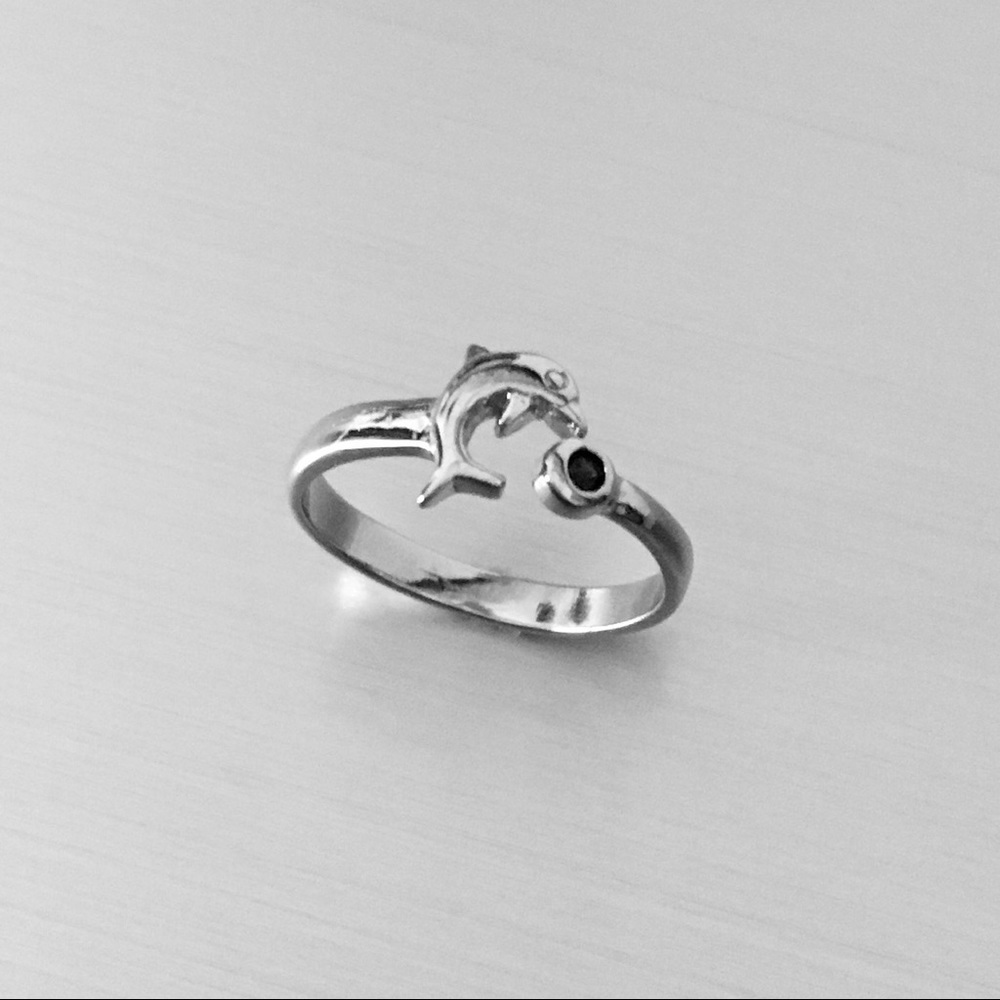 Sterling Silver Dolphin Toe Ring, Silver Ring, Fi… - image 2