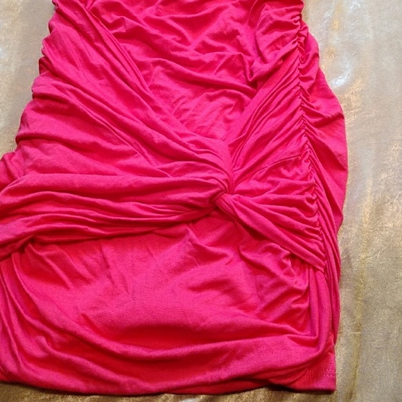 Coral Ruched Dress - Picture 2 of 4