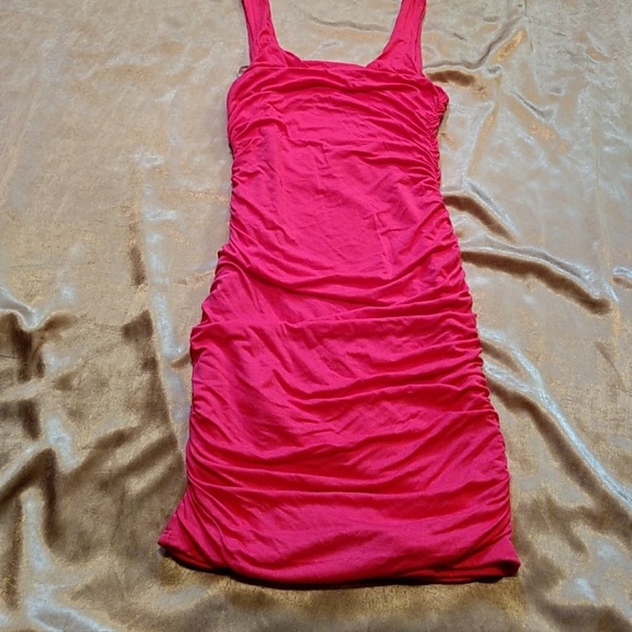 Coral Ruched Dress - Picture 4 of 4