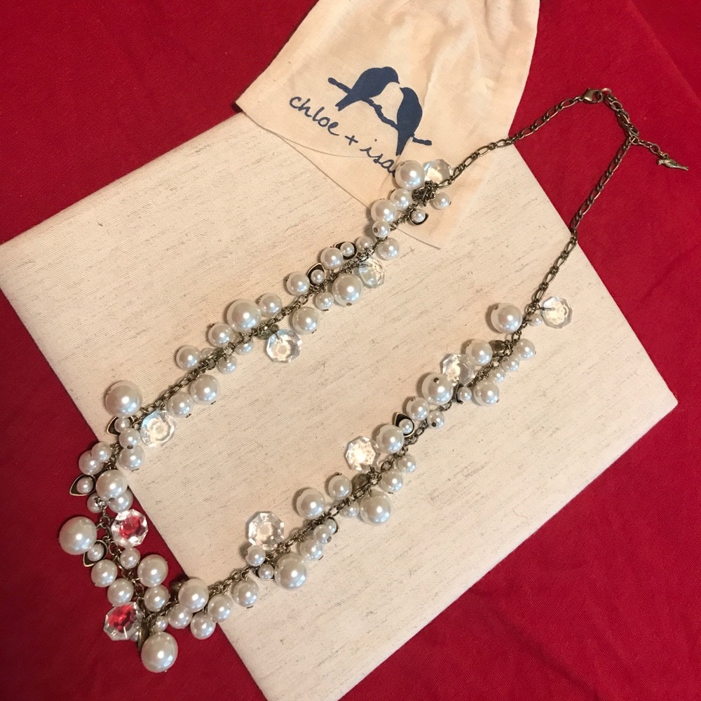 Never worn..Pearl necklace..Chloe and Isabel