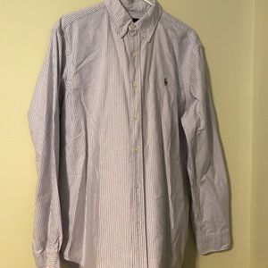 Ralph Lauren lavender blue and white button down