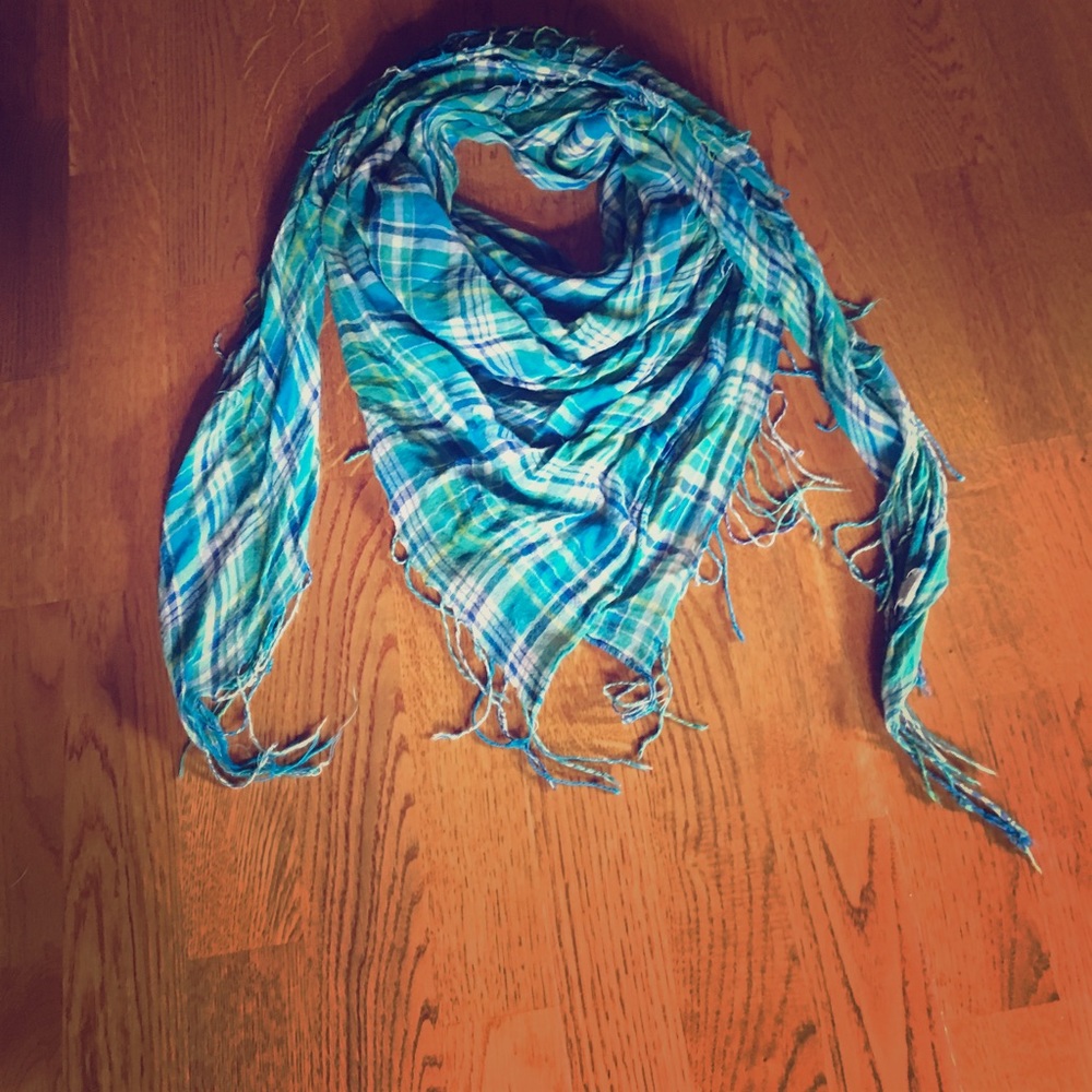 Blue and white and yellow Scarf