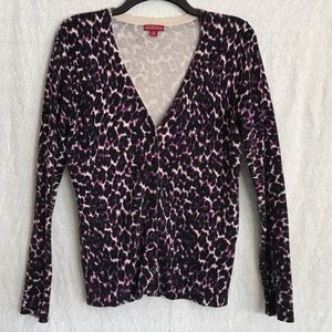 Magenta Leopard Cardigan