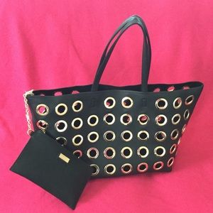 Black and gold tote