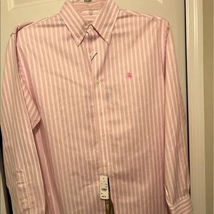 Pink and white pin stripe button down dress shirt