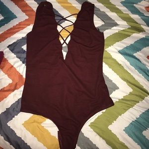 Burgundy onesie !