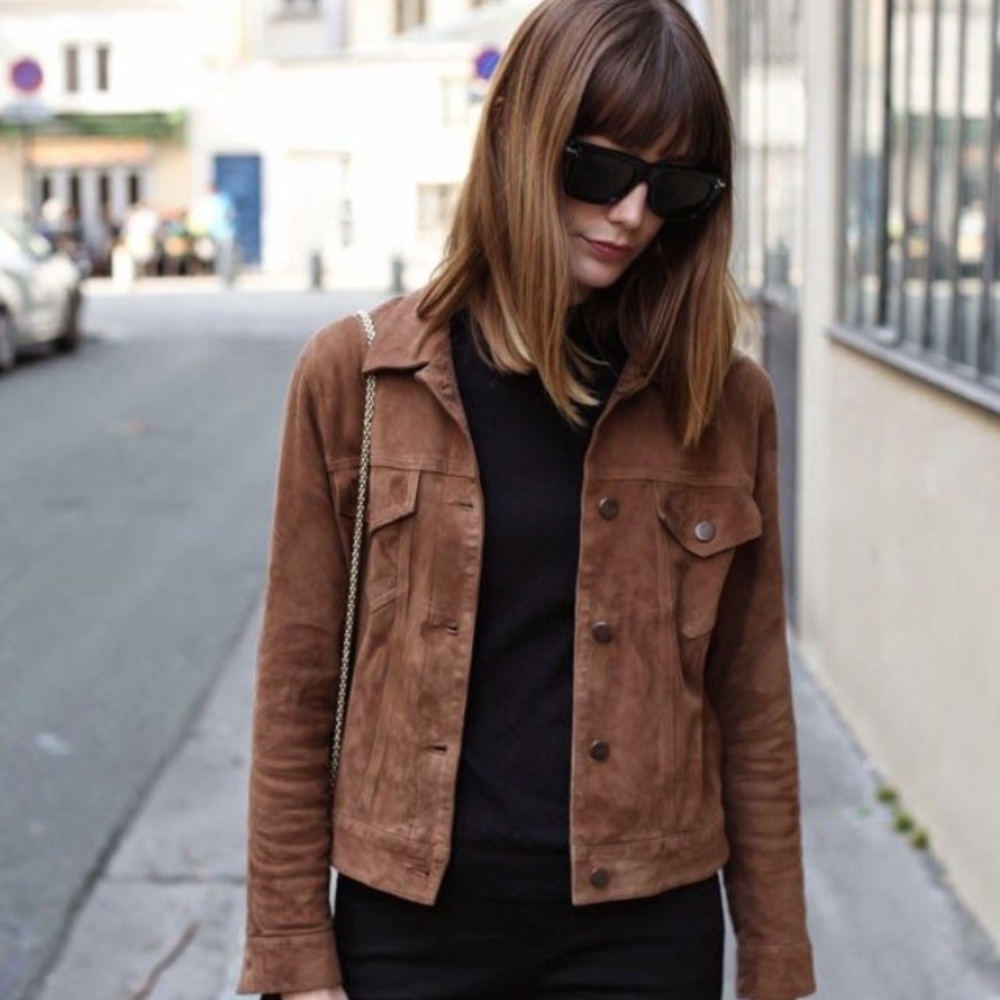 Vintage brown suede city jacket small