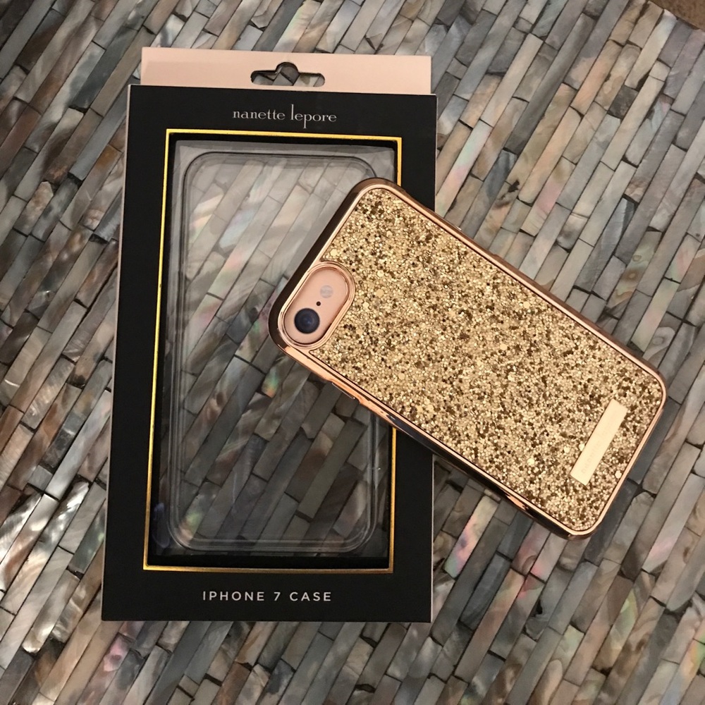 Gold Glitter Nanette Lepore iPhone 7 Case ✨