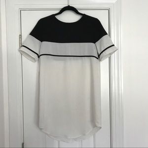 BLACK AND WHITE BASEBALL SHIRT DRESS sz. SM