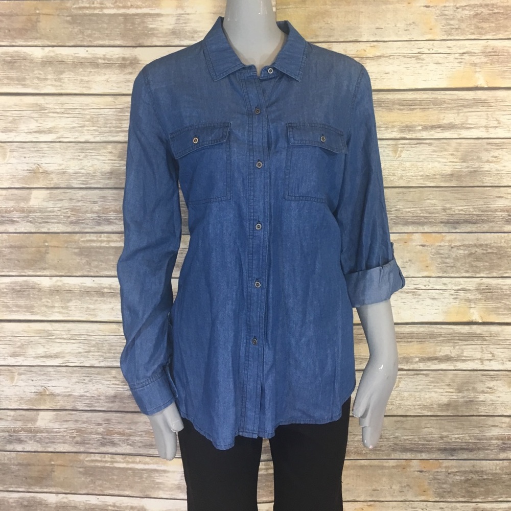 Denim button down