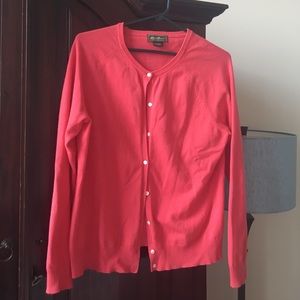 Eddie Bauer coral colored cardigan
