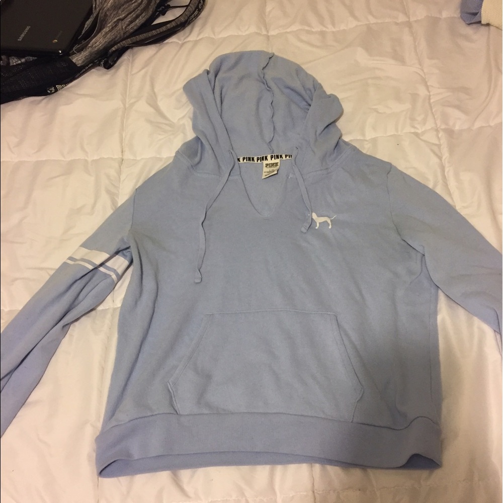Light blue Victoria Secret pink hoodie