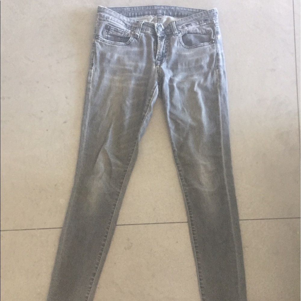 R13 size 26 gray skinny jeans.