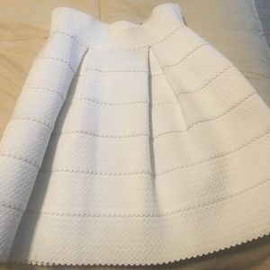 Honey Punch White Zipper Skirt