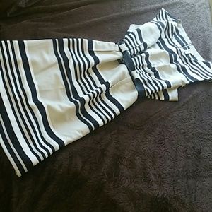 Stripped Mid-length  Business Casual Dress
