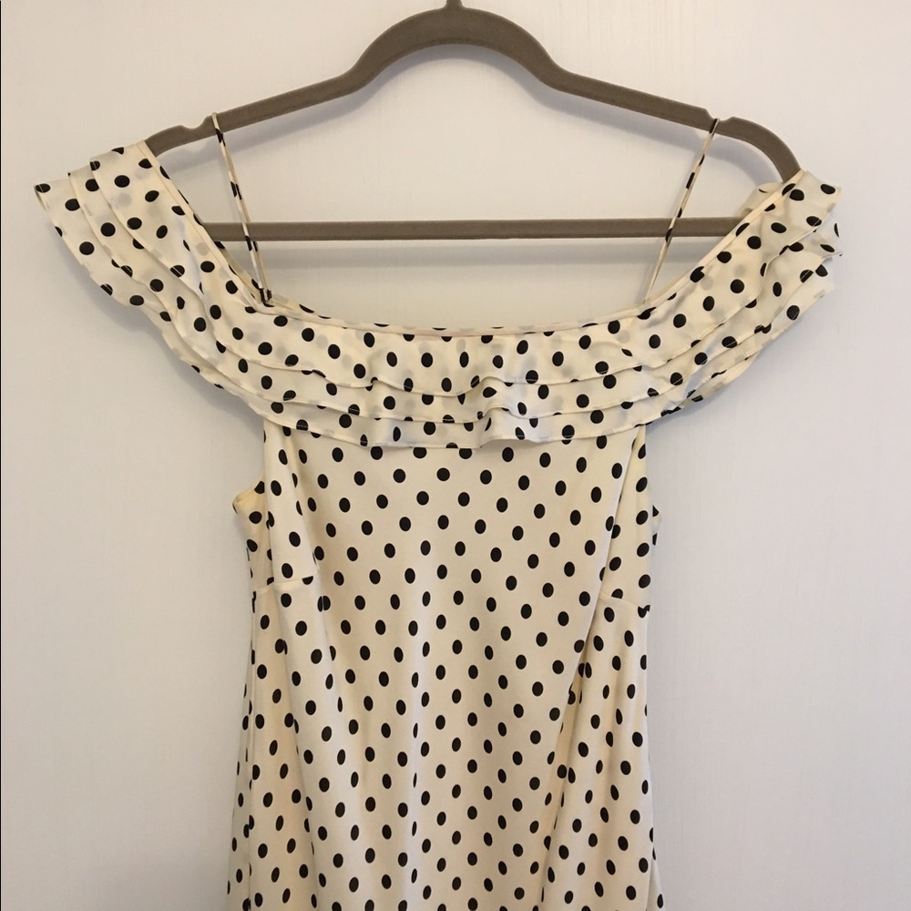 Bardot-Style Ralph Lauren Polka Dot Midi Dress