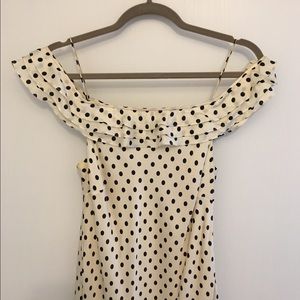 Bardot-Style Ralph Lauren Polka Dot Midi Dress