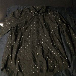 H&m slim fit black and white polka dot