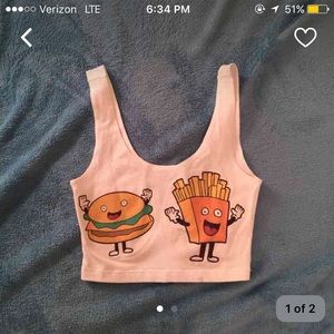 Burger and fries crop tank!