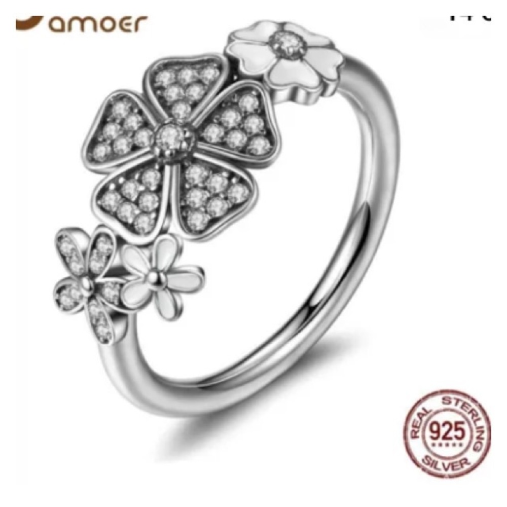 Sale 3 x $16 💋💥Jewerly 925 Silver Flower Ring