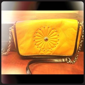 Brighton Yellow Mini Leather Crossbody Purse