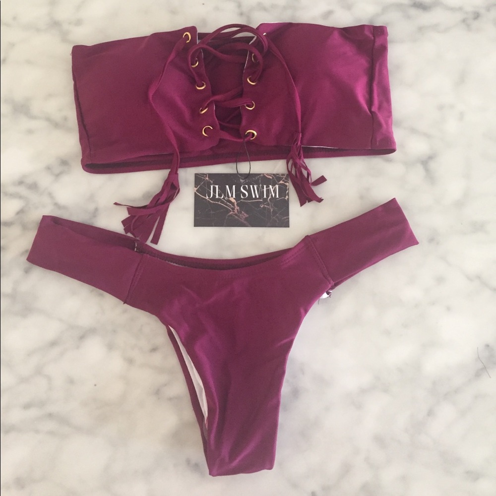 BLACK FRIDAY $20 • Maroon Tie-Up Bikini •