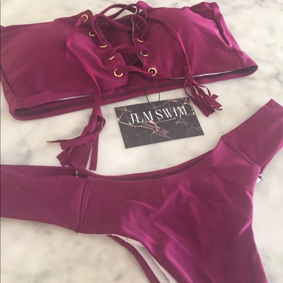 BLACK FRIDAY $20 • Maroon Tie-Up Bikini • - Picture 2 of 4