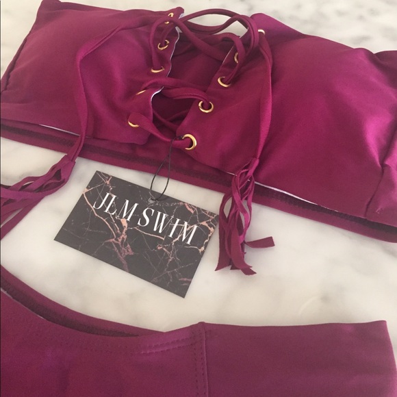 BLACK FRIDAY $20 • Maroon Tie-Up Bikini • - Picture 3 of 4