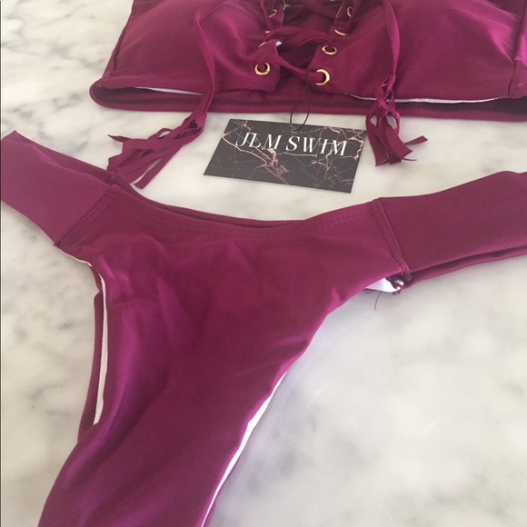 BLACK FRIDAY $20 • Maroon Tie-Up Bikini • - Picture 4 of 4
