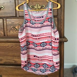 Juniors size large pink rose tank top-EUC