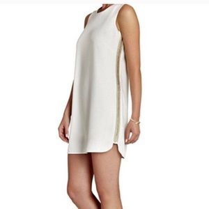 BCBG white dress with side Onyx beading detail