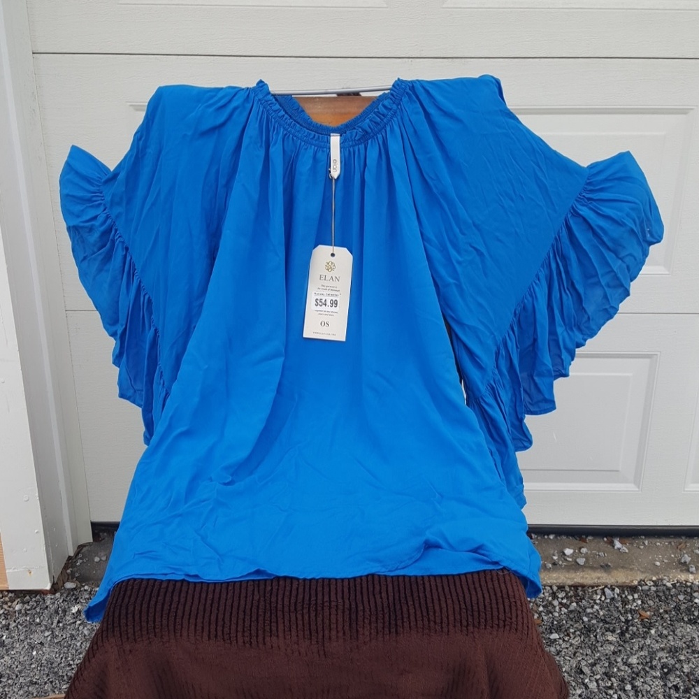 Elan Runaway Collection One Size Royal Blue Blouse