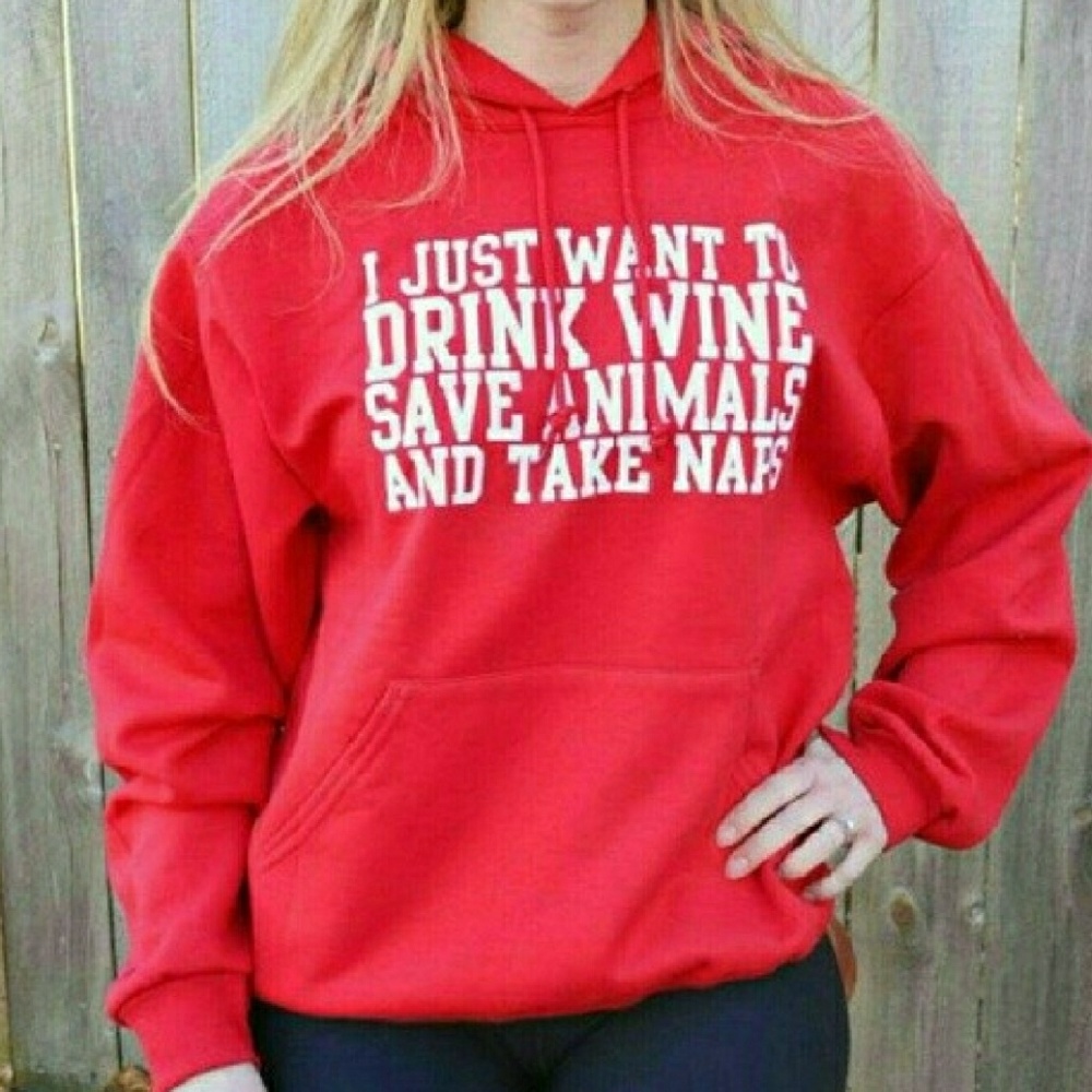 2XL Unisex Wine Animals Naps Original Hoodie - Picture 1 of 3